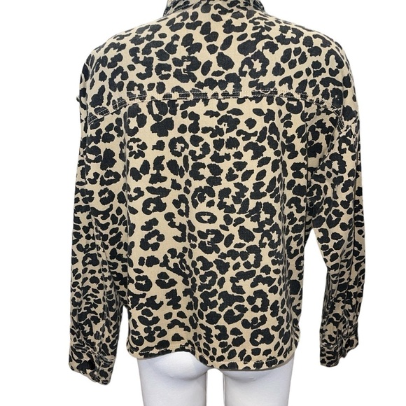 Lulus Women's Jacket Size M Leopard Print Long Sleeve Collar Button Up Pockets - Picture 5 of 9